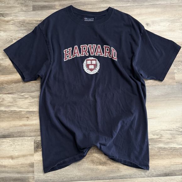 Champion Harvard University Navy Blue Graphic Tee Men’s Size Large - Picture 1 of 9